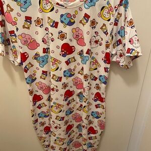 Playful White and Red Cartoon Pajamas